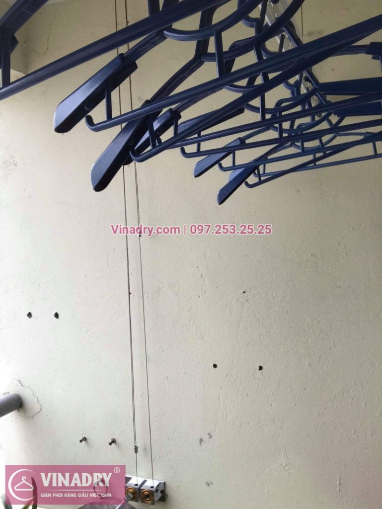 Sửa chữa giàn phơi thông minh, thay dây cáp giá rẻ nhà chị Hoa, KĐT Kim Văn Kim Lũ - 01