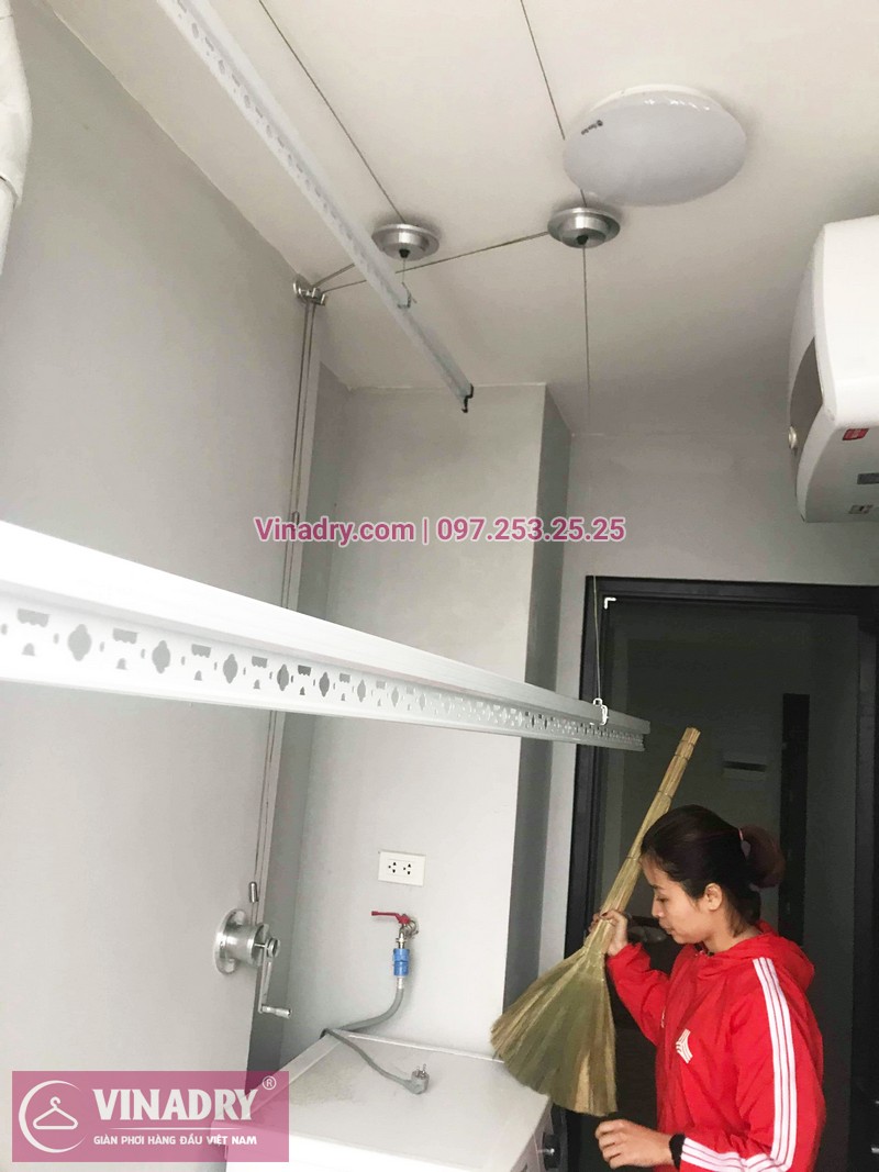 Vinadry lắp giàn phơi giá rẻ tại nhà chị Nhung, chung cư HUD3 Nguyễn Đức Cảnh - 04