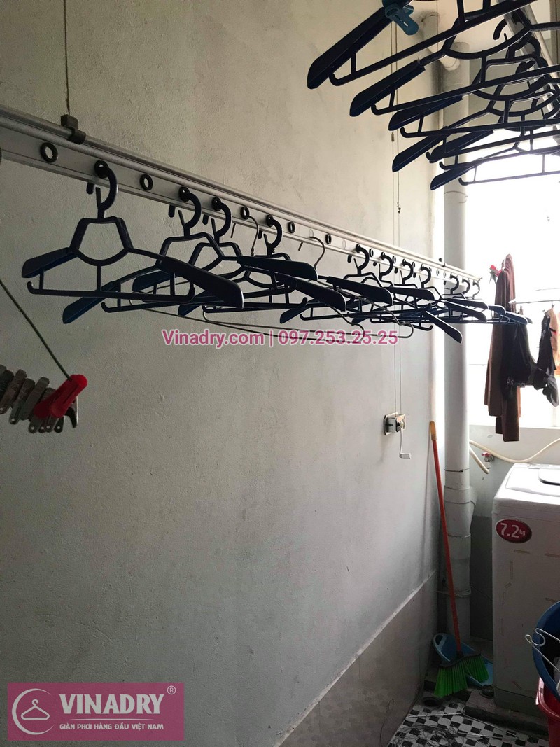 Vinadry thay dây cáp giàn phơi giá rẻ tại chung cư sông Nhuệ cho nhà anh Đại - 04