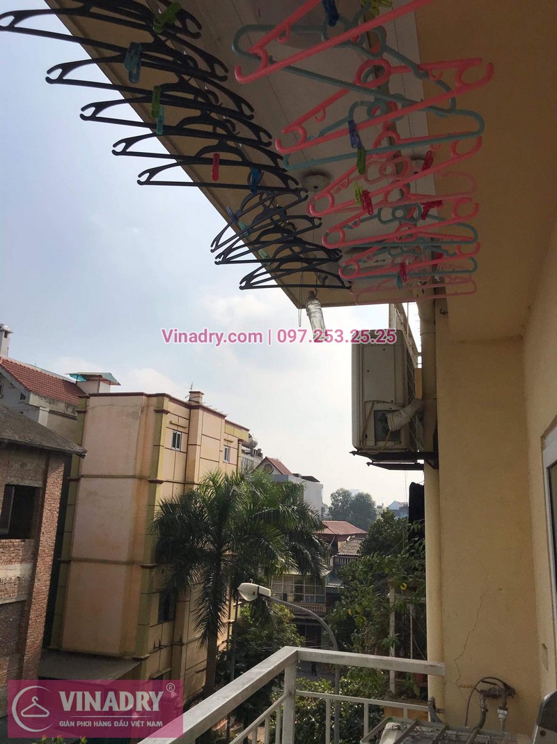Vinadry thay dây cáp giàn phơi giá rẻ tại Long Biên, chung cư 9 tầng Sài Đồng cho nhà chị Miên